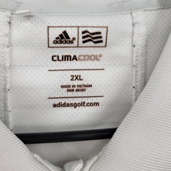 Adidas Climacool Golf Stripe Polo Shirt Big Tall Henley Short Sleeve 2XL Mens - Picture 3 of 16